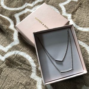 Summer and Rose silver tone necklace